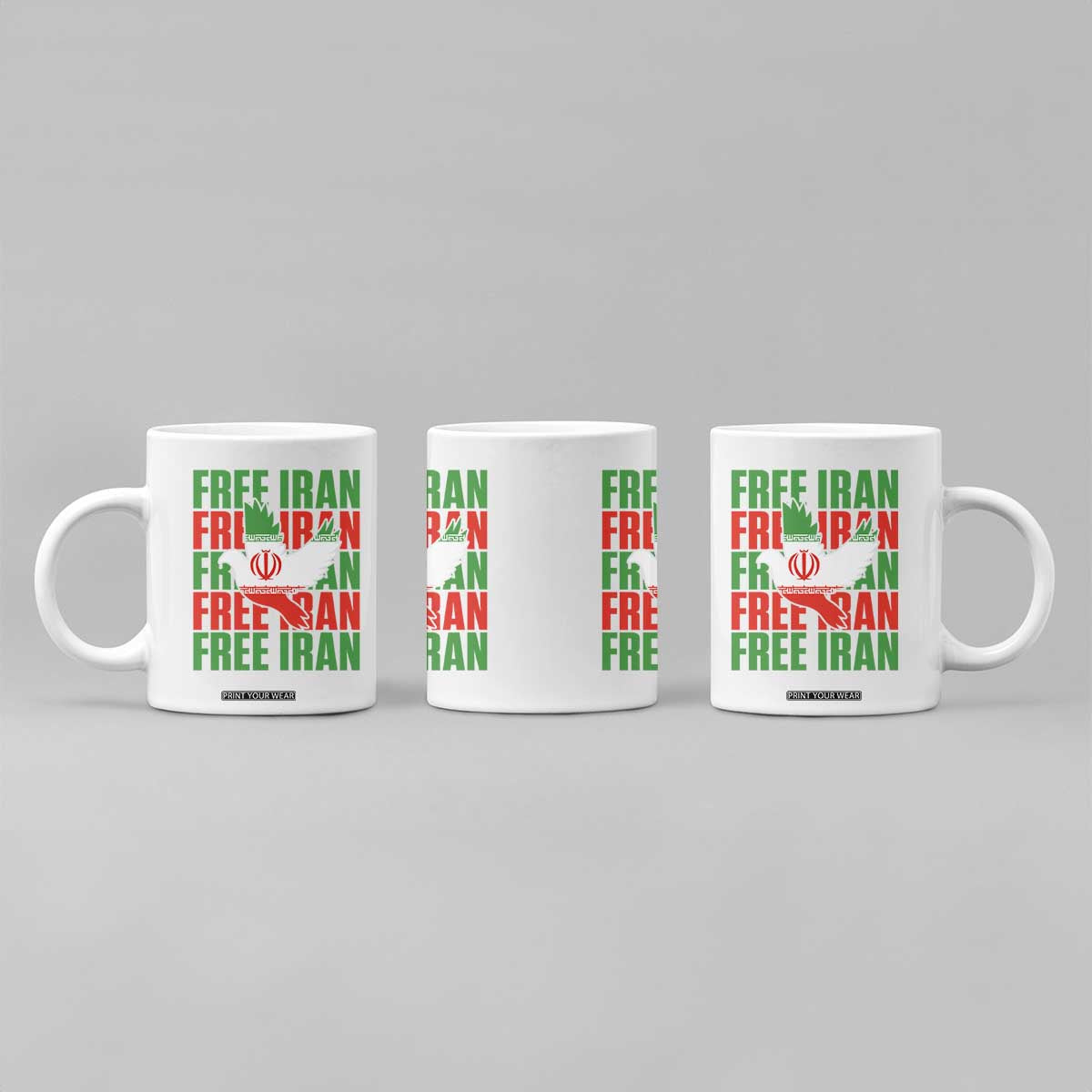 Freedom Dove Flag Coffee Mug Peaceful Iran Support TS12 Print Your Wear