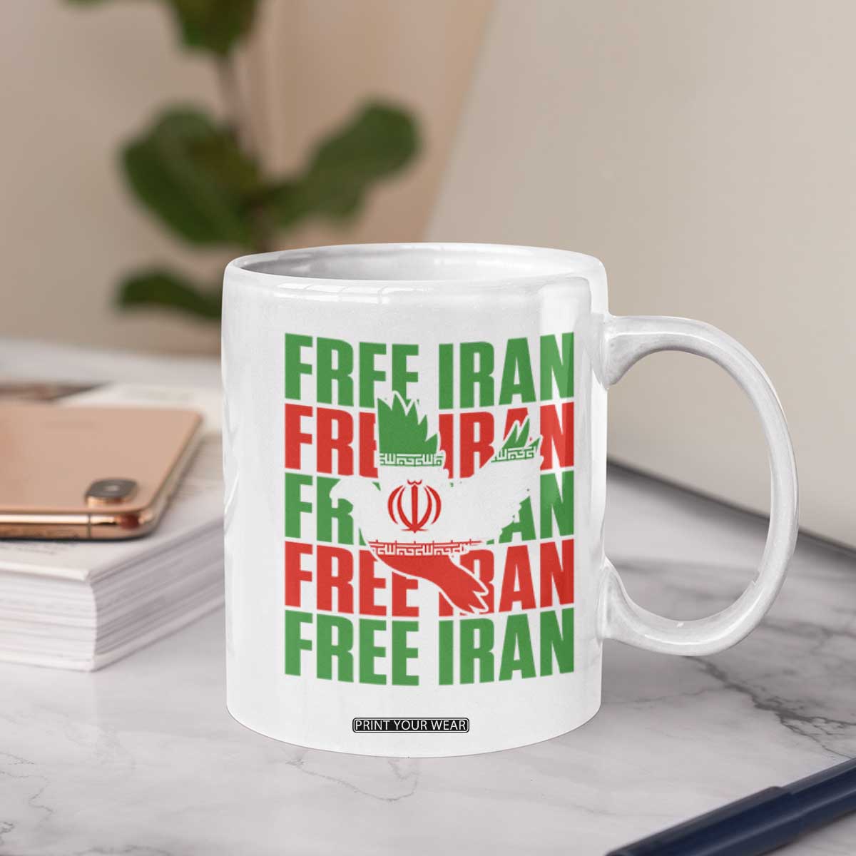 Freedom Dove Flag Coffee Mug Peaceful Iran Support TS12 Print Your Wear