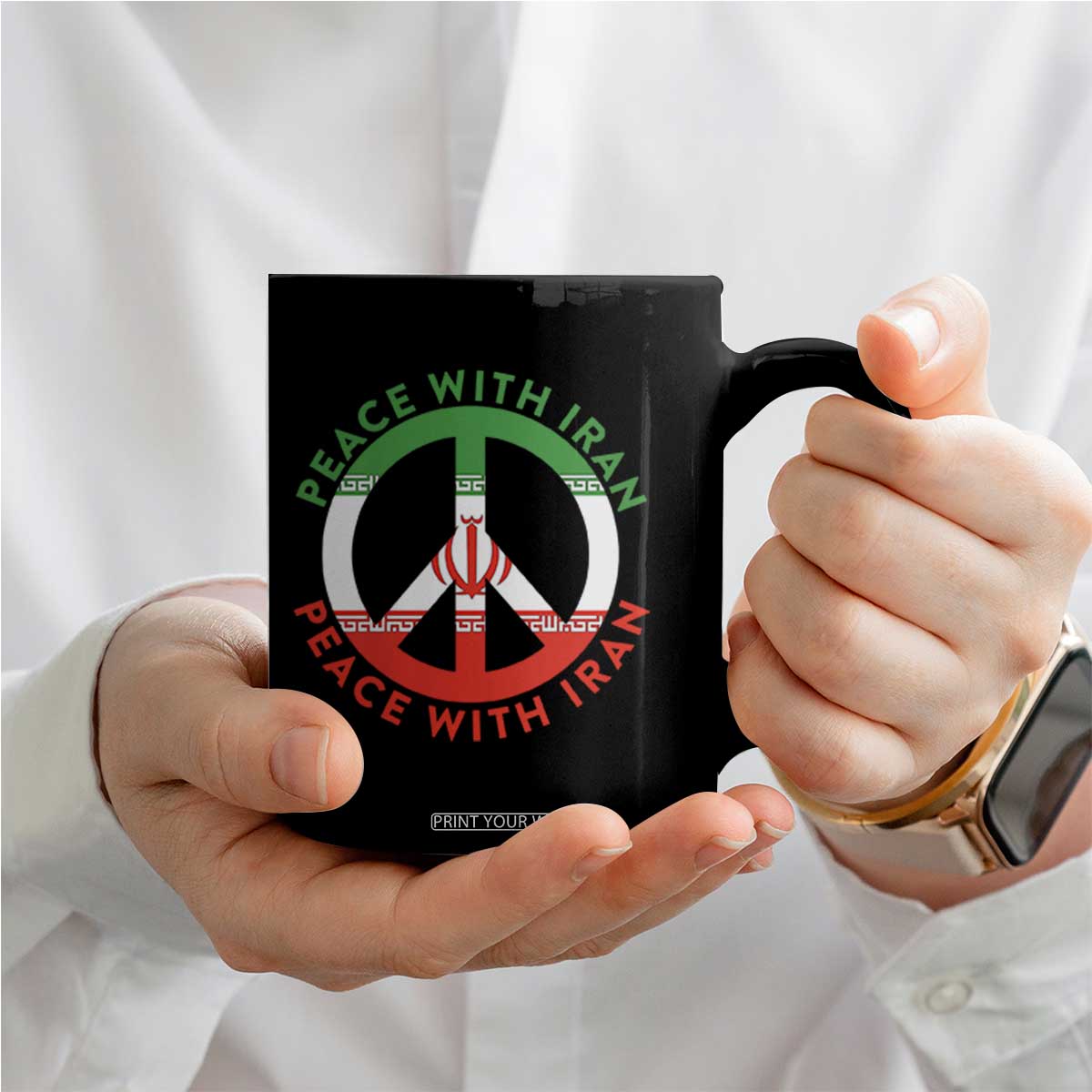 Peace With Iran Coffee Mug Not War In Middle East TS12 Print Your Wear