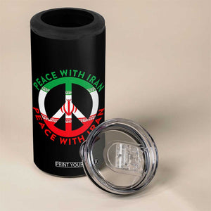 Peace With Iran 4 in 1 Can Cooler Tumbler Not War In Middle East TS12 Print Your Wear