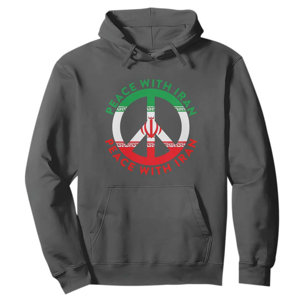 Peace With Iran Hoodie Not War In Middle East TS12 Dark Heather Print Your Wear