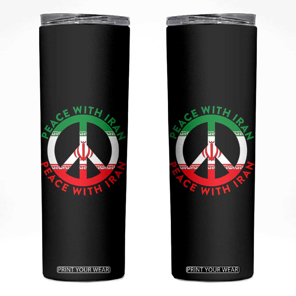 Peace With Iran Skinny Tumbler Not War In Middle East TS12 Black Print Your Wear
