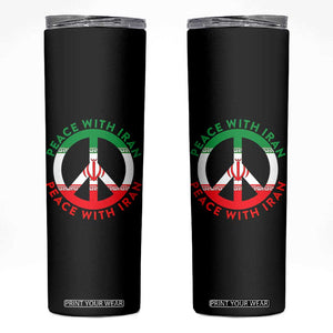 Peace With Iran Skinny Tumbler Not War In Middle East TS12 Black Print Your Wear