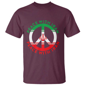 Peace With Iran T Shirt Not War In Middle East TS12 Maroon Print Your Wear