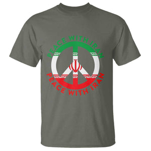 Peace With Iran T Shirt Not War In Middle East TS12 Military Green Print Your Wear