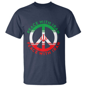 Peace With Iran T Shirt Not War In Middle East TS12 Navy Print Your Wear