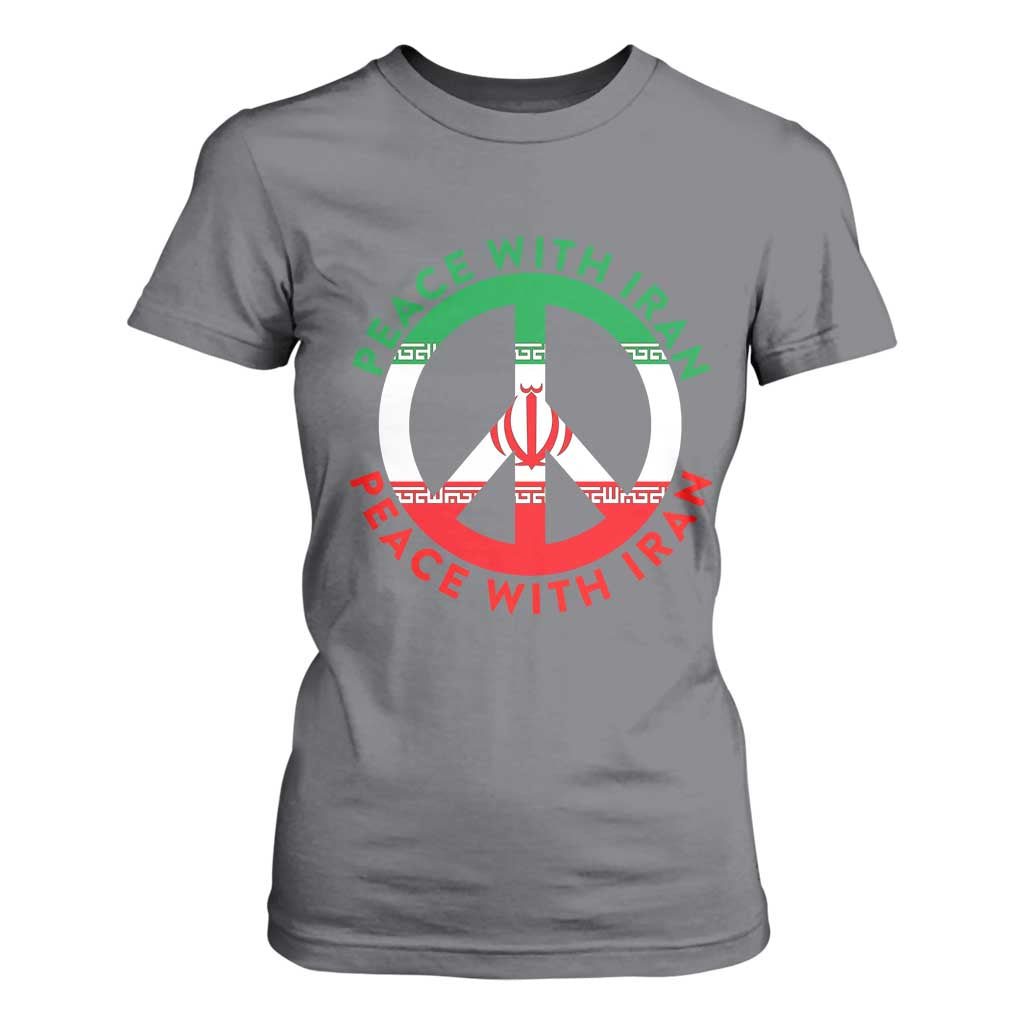 Peace With Iran T Shirt For Women Not War In Middle East TS12 Charcoal Print Your Wear