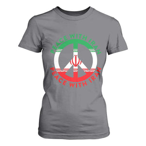 Peace With Iran T Shirt For Women Not War In Middle East TS12 Charcoal Print Your Wear