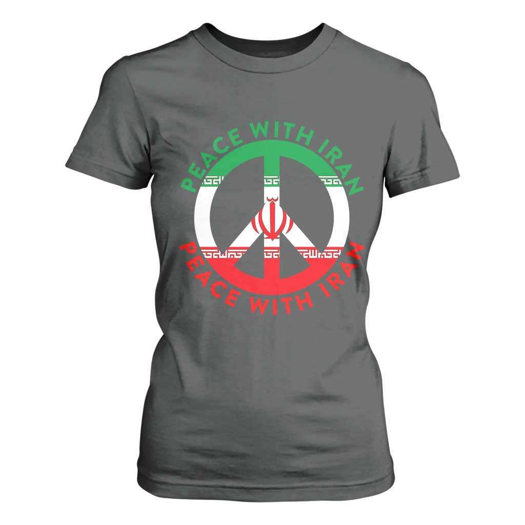 Peace With Iran T Shirt For Women Not War In Middle East TS12 Dark Heather Print Your Wear