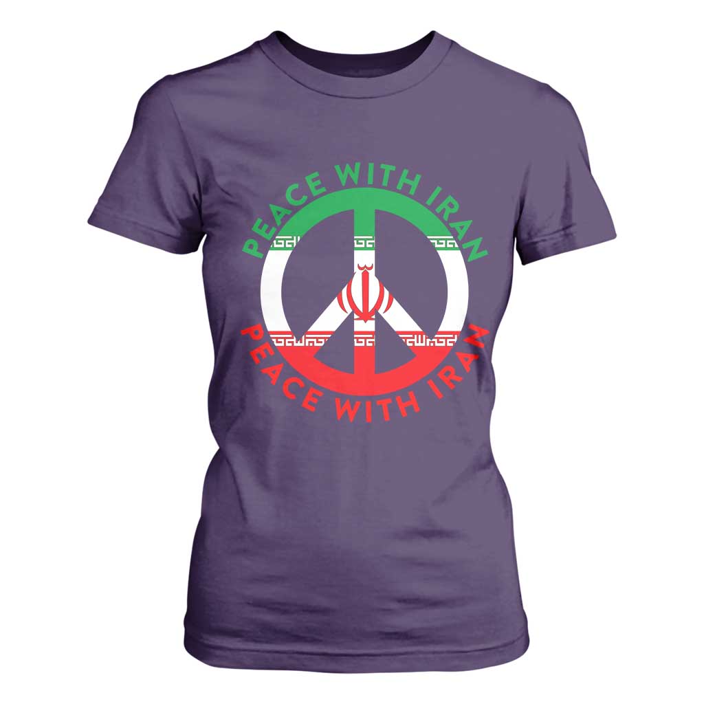 Peace With Iran T Shirt For Women Not War In Middle East TS12 Purple Print Your Wear