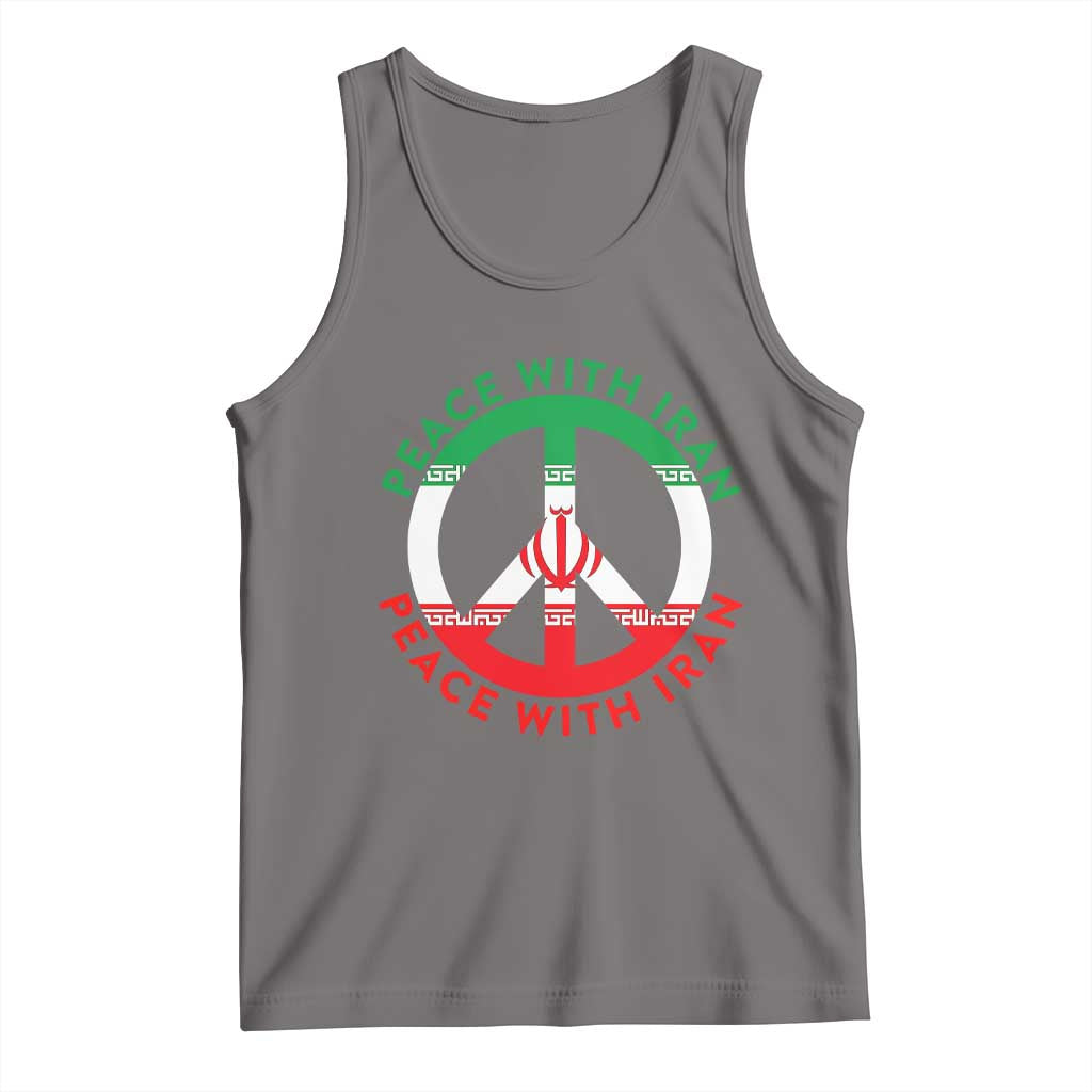 Peace With Iran Tank Top Not War In Middle East TS12 Deep Heather Print Your Wear