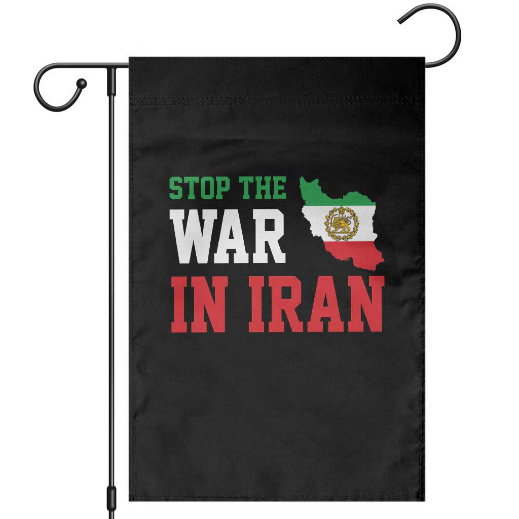 Stop The War In Iran Garden Flag Iran Freedom Protest TS12 Black Print Your Wear