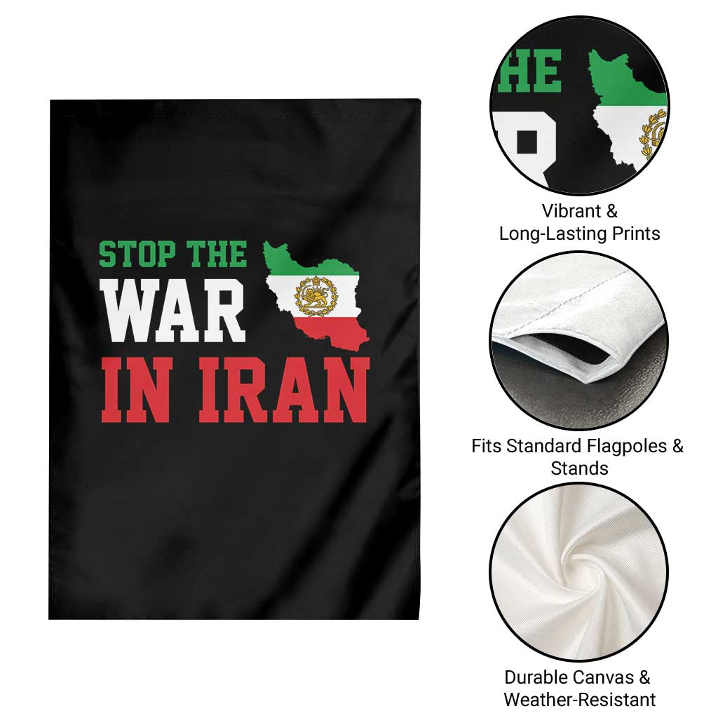 Stop The War In Iran Garden Flag Iran Freedom Protest TS12 Print Your Wear