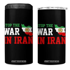 Stop The War In Iran 4 in 1 Can Cooler Tumbler Iran Freedom Protest TS12 One Size: 16 oz Black Print Your Wear