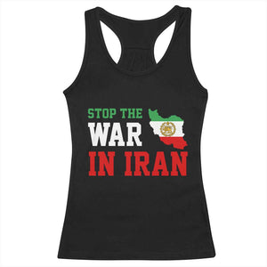 Stop The War In Iran Racerback Tank Top Iran Freedom Protest TS12 Black Print Your Wear