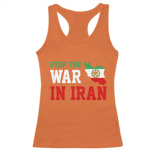Stop The War In Iran Racerback Tank Top Iran Freedom Protest TS12 Orange Print Your Wear