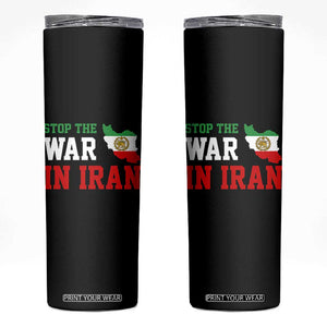 Stop The War In Iran Skinny Tumbler Iran Freedom Protest TS12 Black Print Your Wear