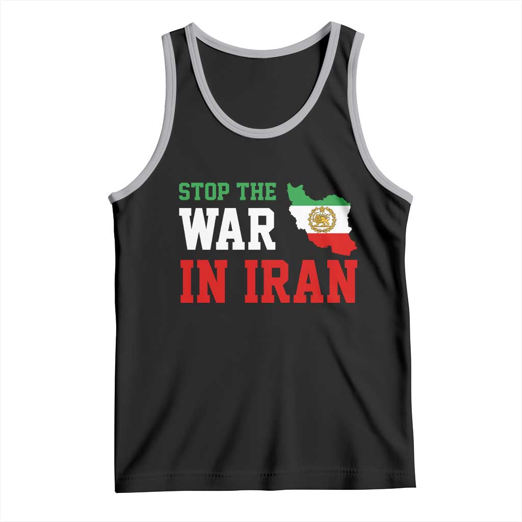 Stop The War In Iran Tank Top Iran Freedom Protest TS12 Black Athletic Heather Print Your Wear