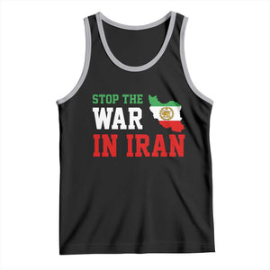 Stop The War In Iran Tank Top Iran Freedom Protest TS12 Black Athletic Heather Print Your Wear