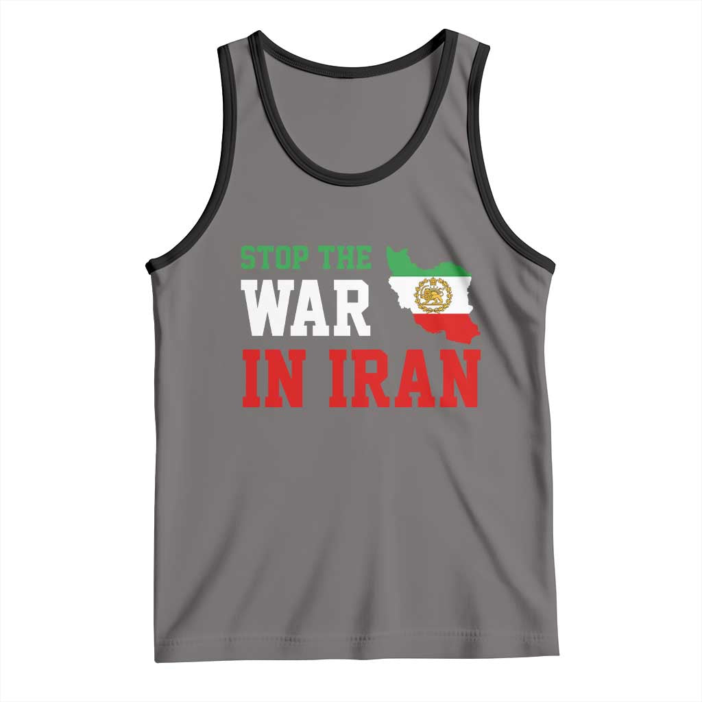Stop The War In Iran Tank Top Iran Freedom Protest TS12 Deep Heather Black Print Your Wear