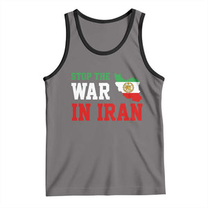 Stop The War In Iran Tank Top Iran Freedom Protest TS12 Deep Heather Black Print Your Wear