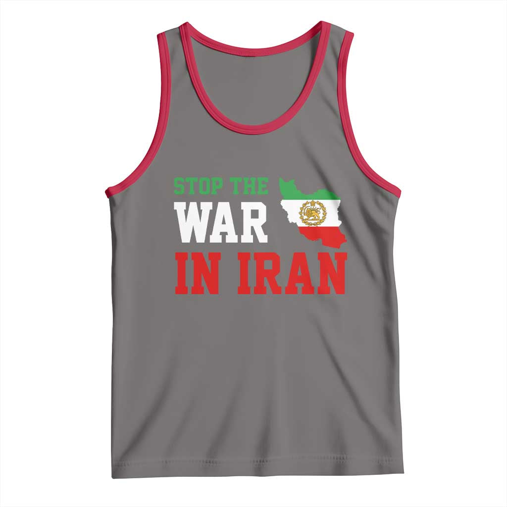 Stop The War In Iran Tank Top Iran Freedom Protest TS12 Deep Heather Red Print Your Wear