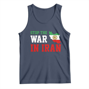 Stop The War In Iran Tank Top Iran Freedom Protest TS12 Navy Print Your Wear