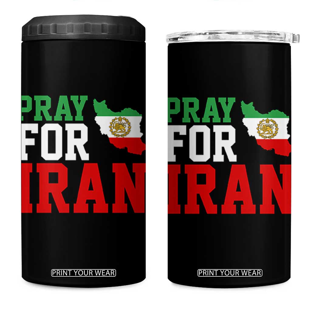 Pray For Iran 4 in 1 Can Cooler Tumbler Anti War Protest Apparel Gift TS12 One Size: 16 oz Black Print Your Wear