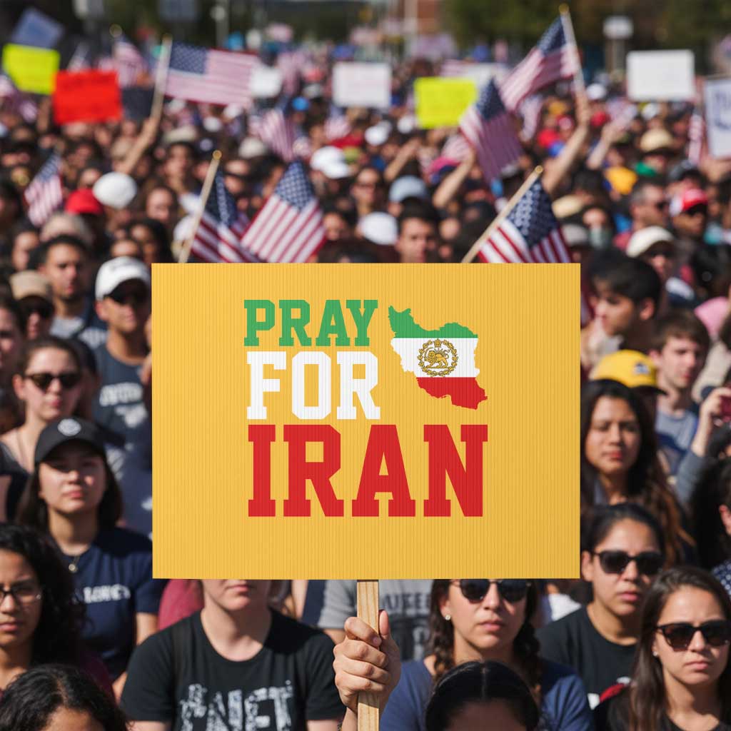 Pray For Iran Protest Sign Anti War Protest Apparel Gift TS12 Horizontal 18