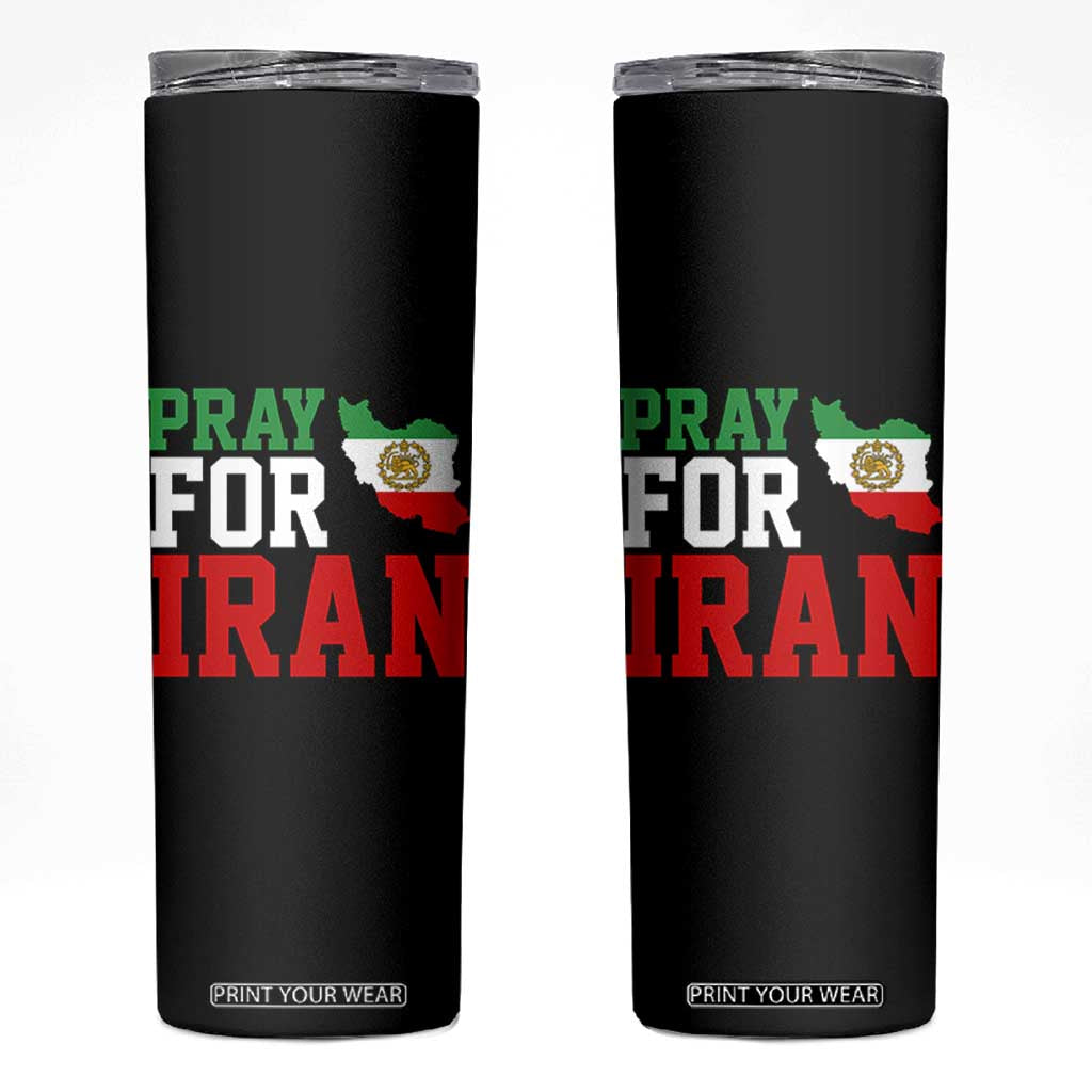 Pray For Iran Skinny Tumbler Anti War Protest Apparel Gift TS12 Black Print Your Wear