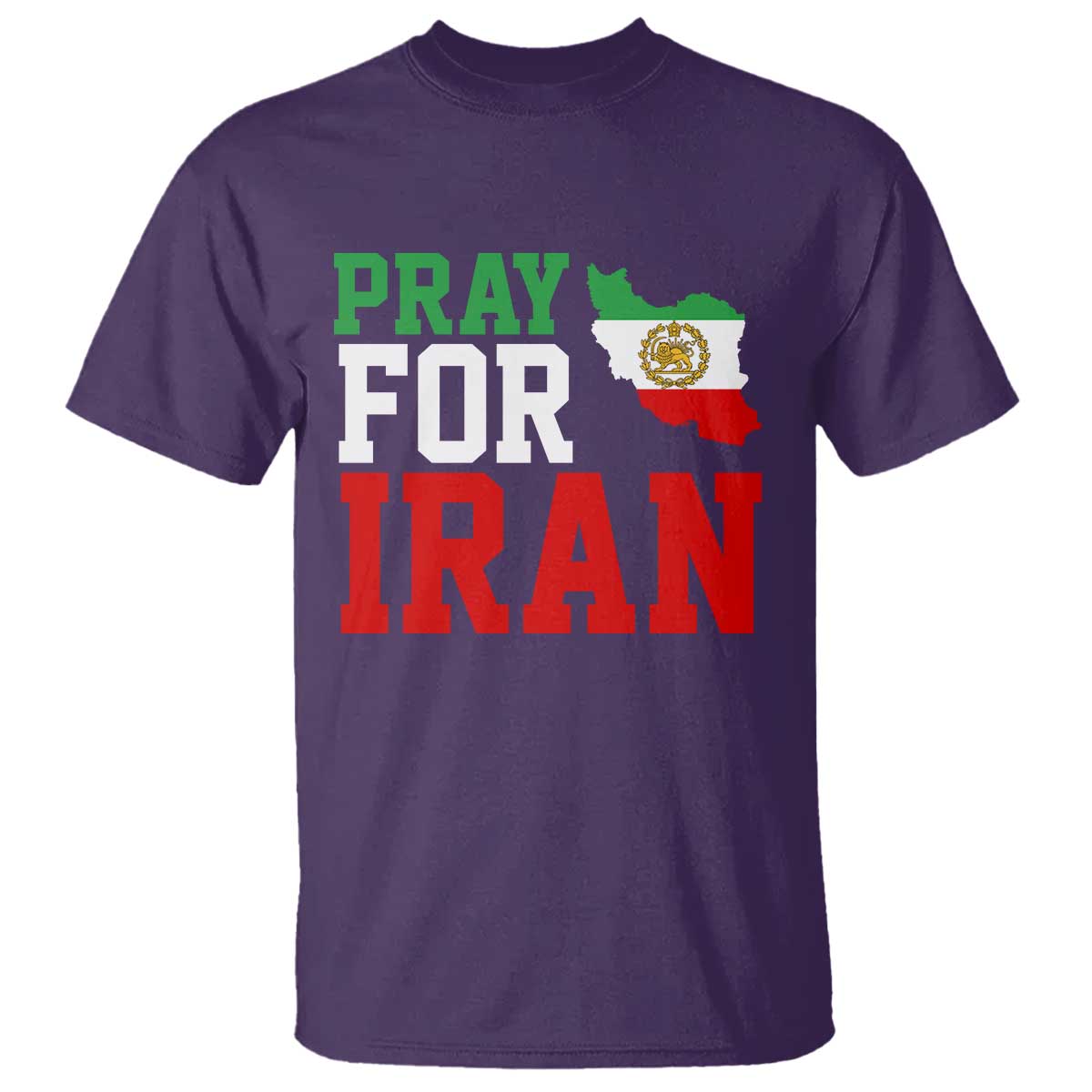 Pray For Iran T Shirt Anti War Protest Apparel Gift TS12 Purple Print Your Wear