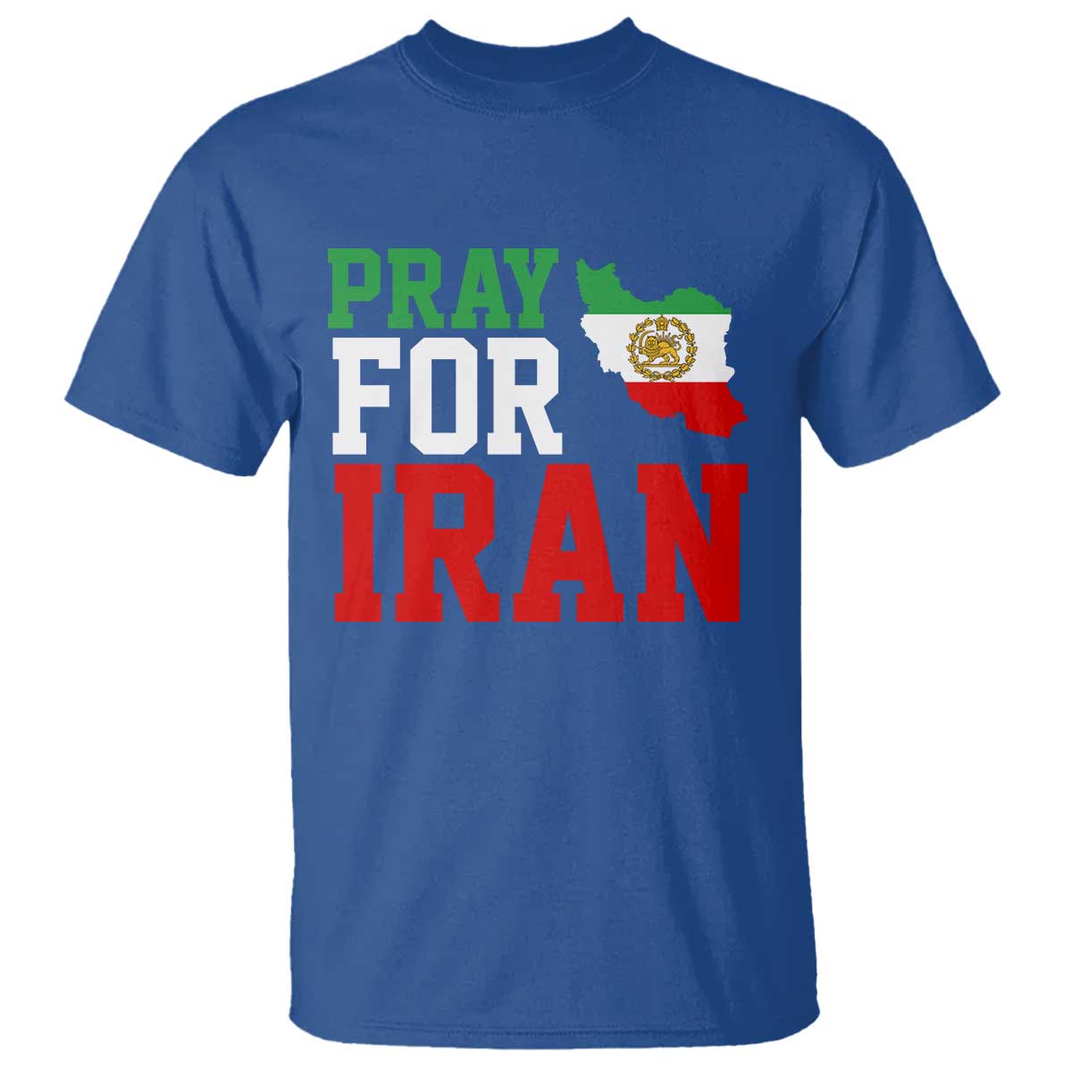 Pray For Iran T Shirt Anti War Protest Apparel Gift TS12 Royal Blue Print Your Wear