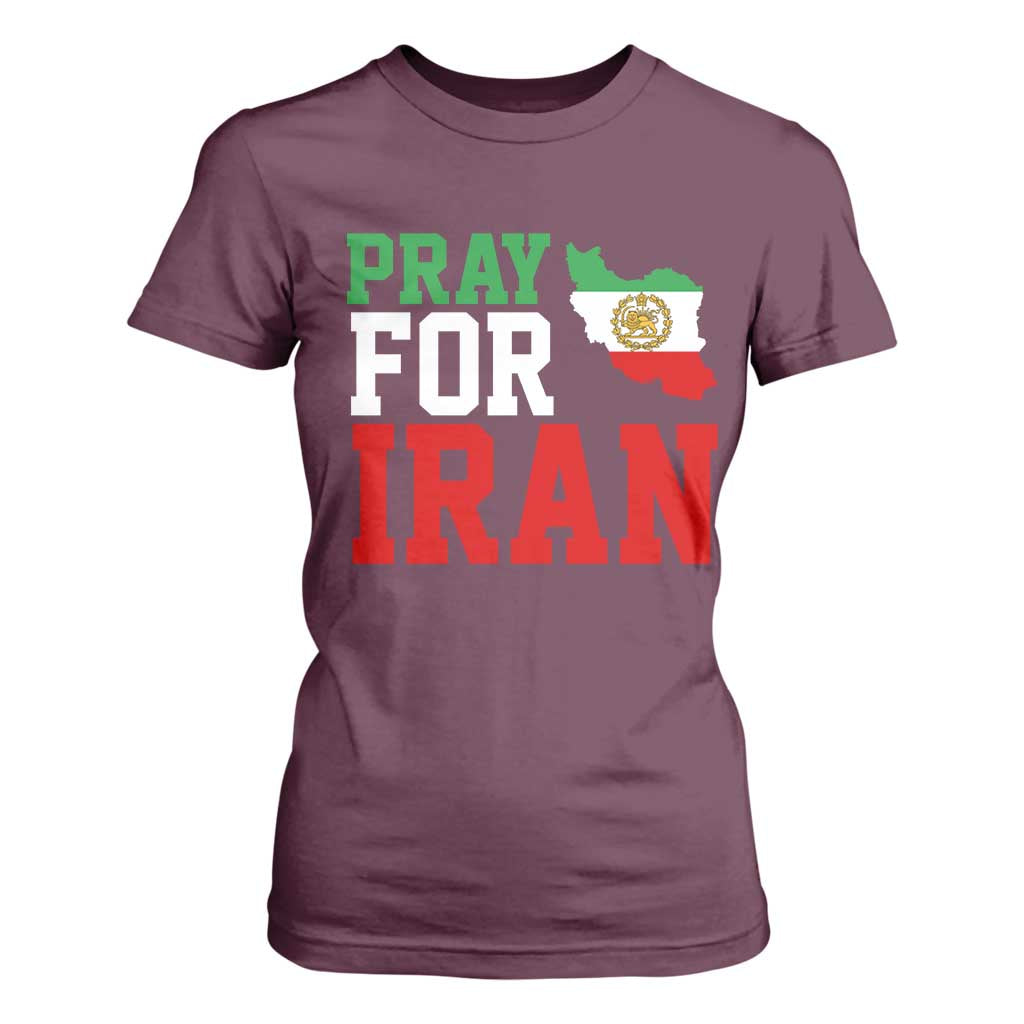 Pray For Iran T Shirt For Women Anti War Protest Apparel Gift TS12 Maroon Print Your Wear