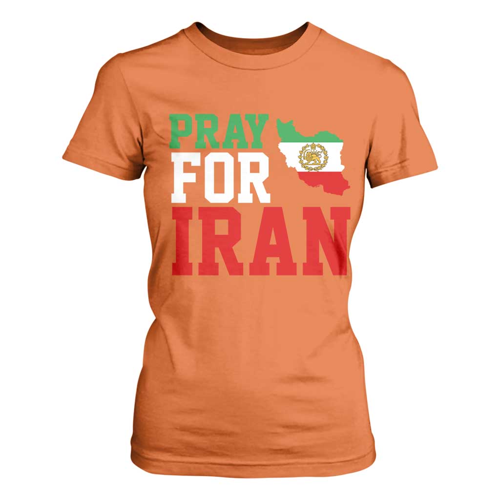 Pray For Iran T Shirt For Women Anti War Protest Apparel Gift TS12 Orange Print Your Wear