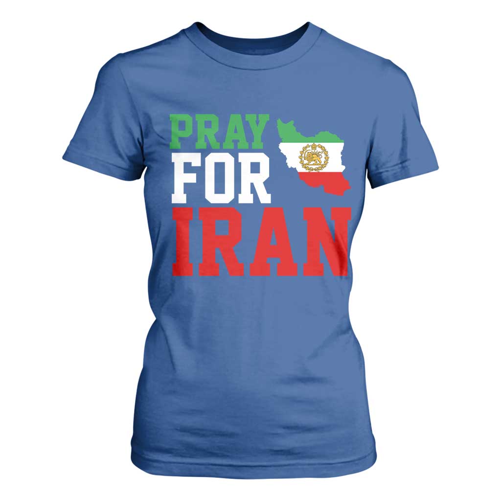 Pray For Iran T Shirt For Women Anti War Protest Apparel Gift TS12 Royal Blue Print Your Wear