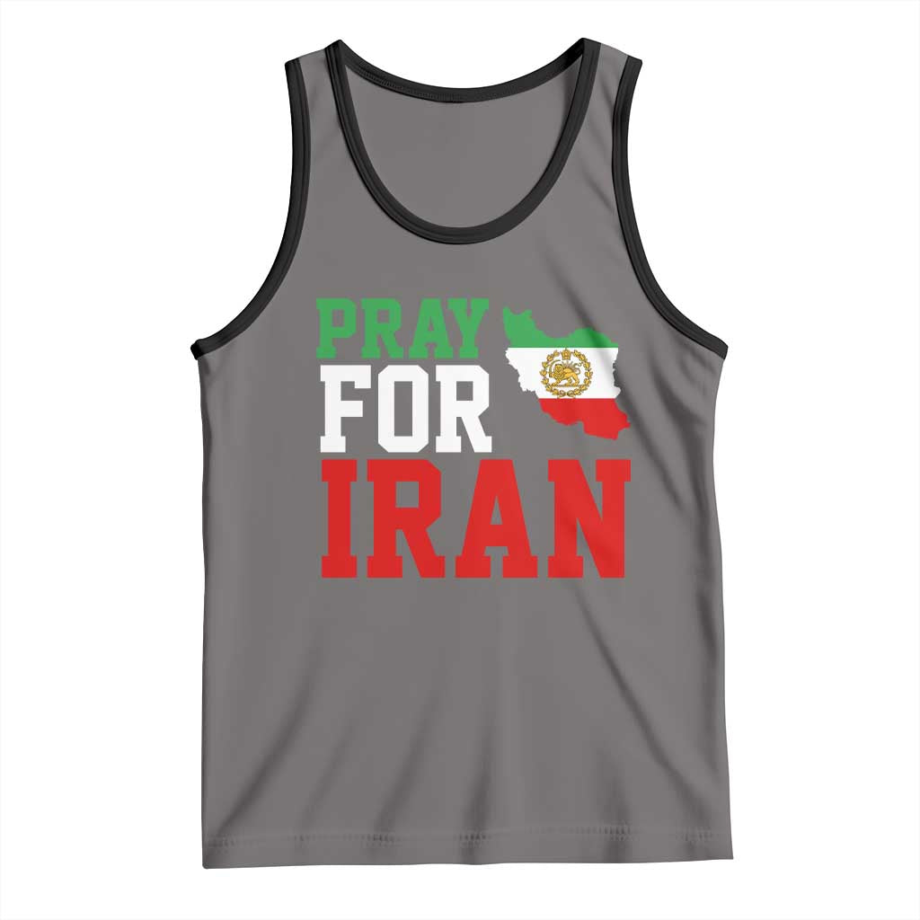 Pray For Iran Tank Top Anti War Protest Apparel Gift TS12 Deep Heather Black Print Your Wear