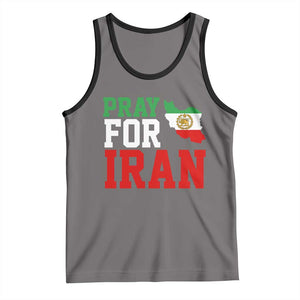 Pray For Iran Tank Top Anti War Protest Apparel Gift TS12 Deep Heather Black Print Your Wear