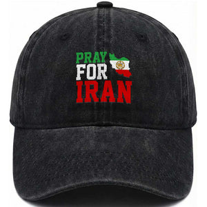 Pray For Iran Washed Cotton Baseball Cap Anti War Protest Apparel Gift TS12 Print Your Wear
