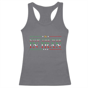 Stop The War In Iran Racerback Tank Top Anti War Protest TS12 Charcoal Print Your Wear