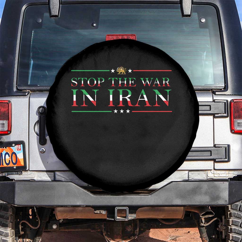 Stop The War In Iran Spare Tire Cover Anti War Protest TS12 No hole Black Print Your Wear