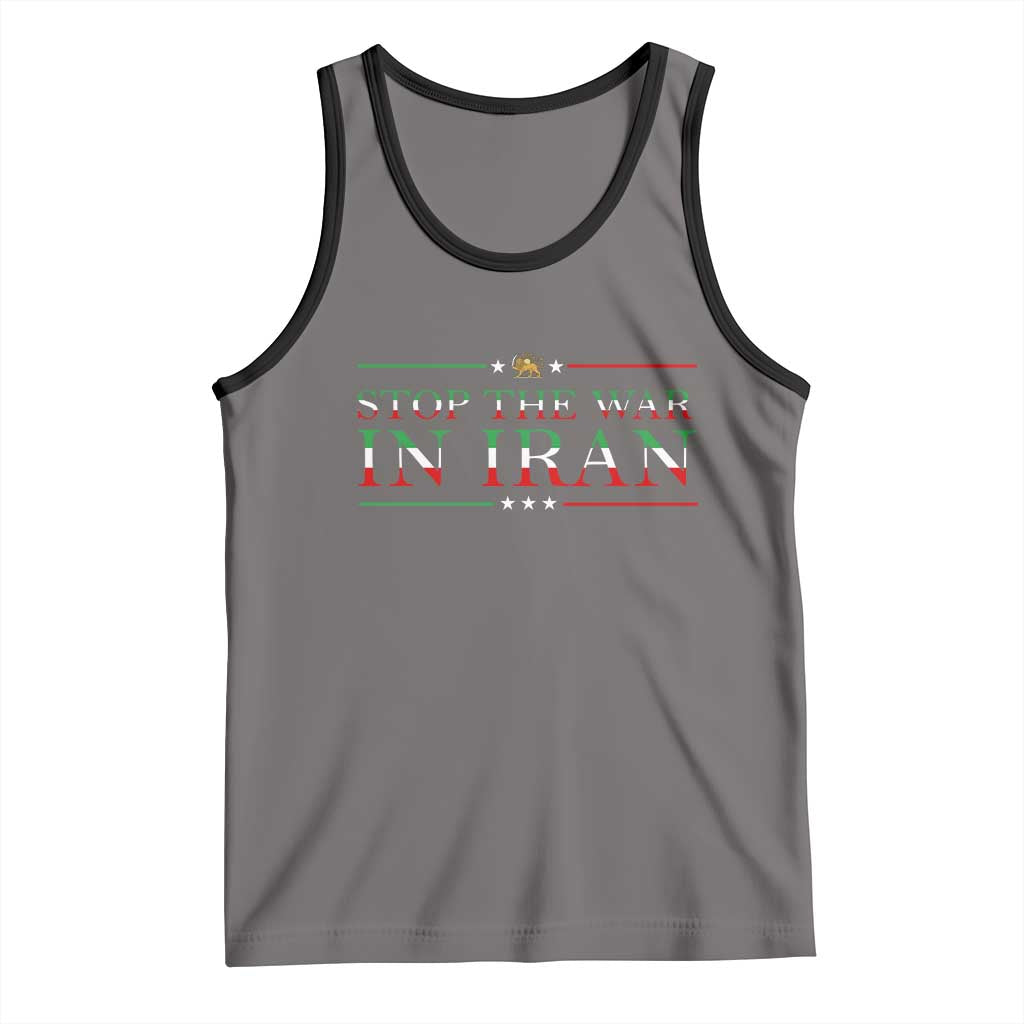Stop The War In Iran Tank Top Anti War Protest TS12 Deep Heather Black Print Your Wear