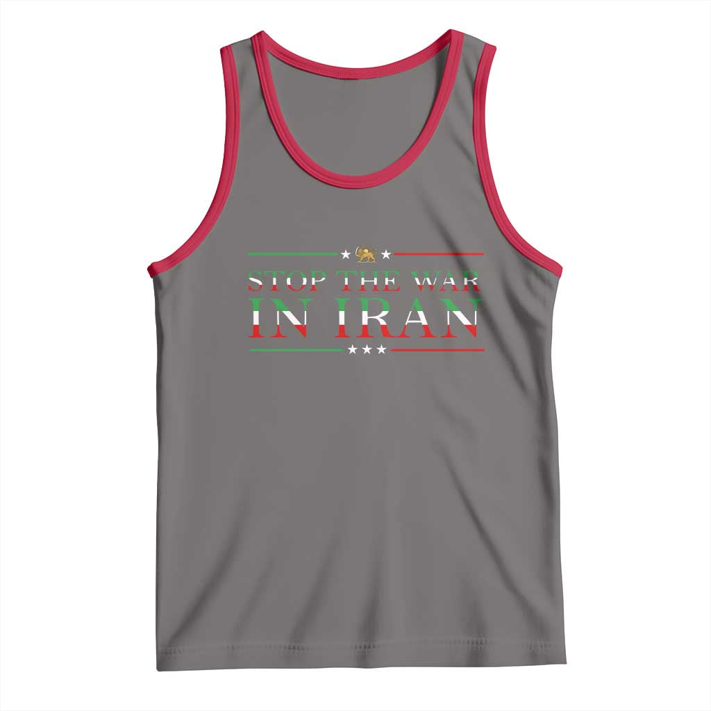 Stop The War In Iran Tank Top Anti War Protest TS12 Deep Heather Red Print Your Wear