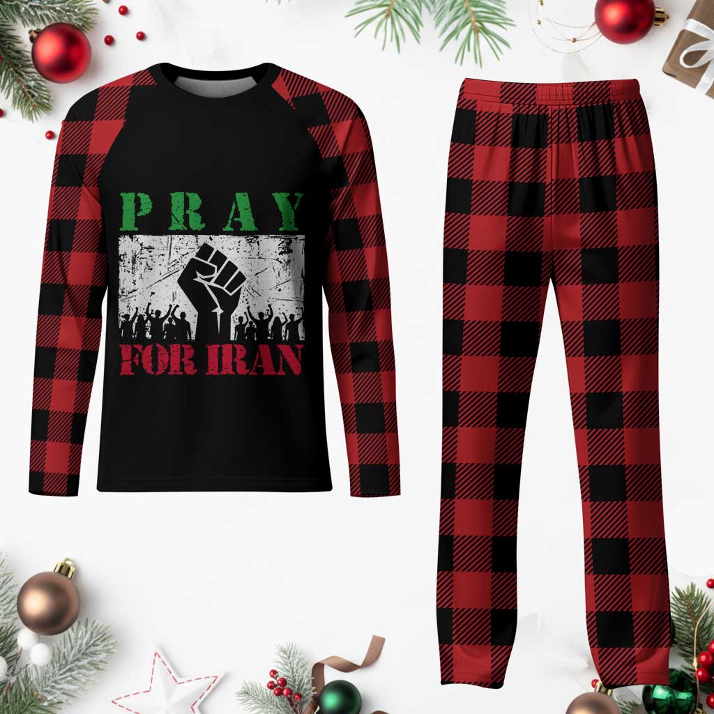 Pray For Iran Plaid Pajama Set Support Iranian People Peace TS12 Buffalo Plaid Print Your Wear