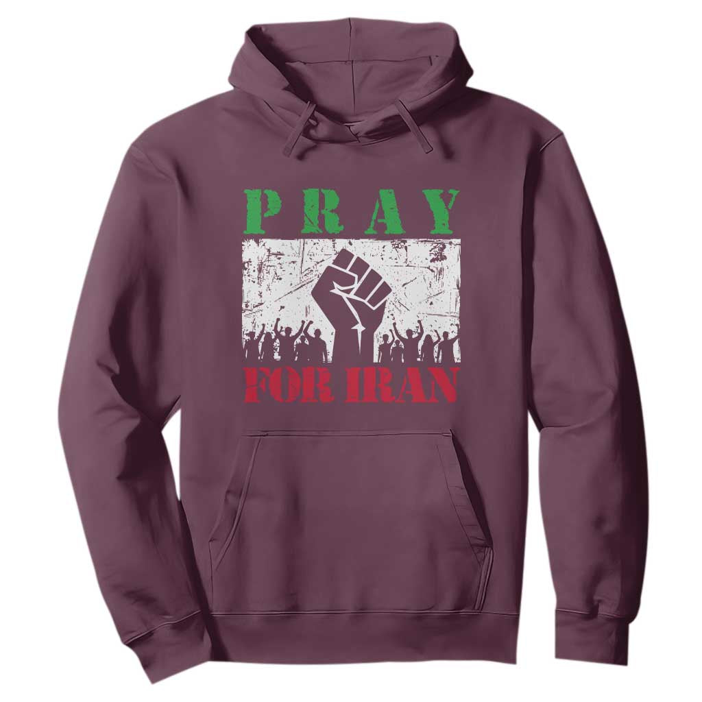 Pray For Iran Hoodie Support Iranian People Peace TS12 Maroon Print Your Wear