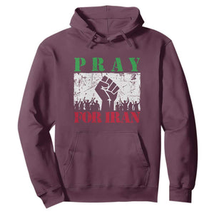 Pray For Iran Hoodie Support Iranian People Peace TS12 Maroon Print Your Wear