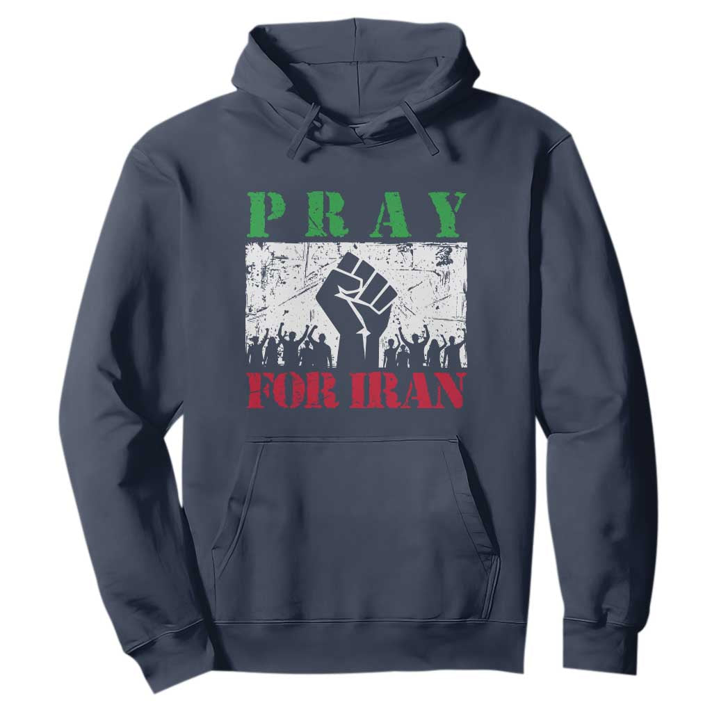 Pray For Iran Hoodie Support Iranian People Peace TS12 Navy Print Your Wear