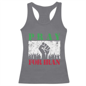 Pray For Iran Racerback Tank Top Support Iranian People Peace TS12 Charcoal Print Your Wear