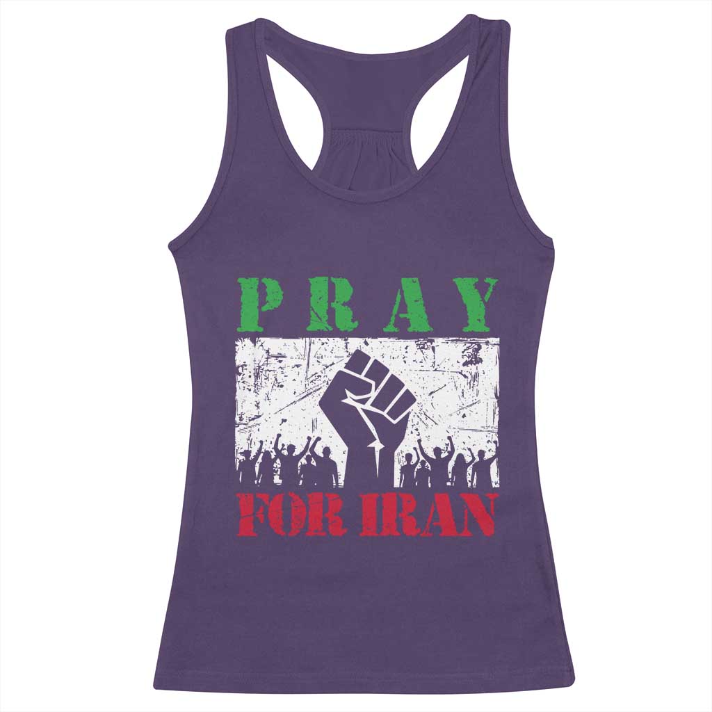 Pray For Iran Racerback Tank Top Support Iranian People Peace TS12 Purple Print Your Wear