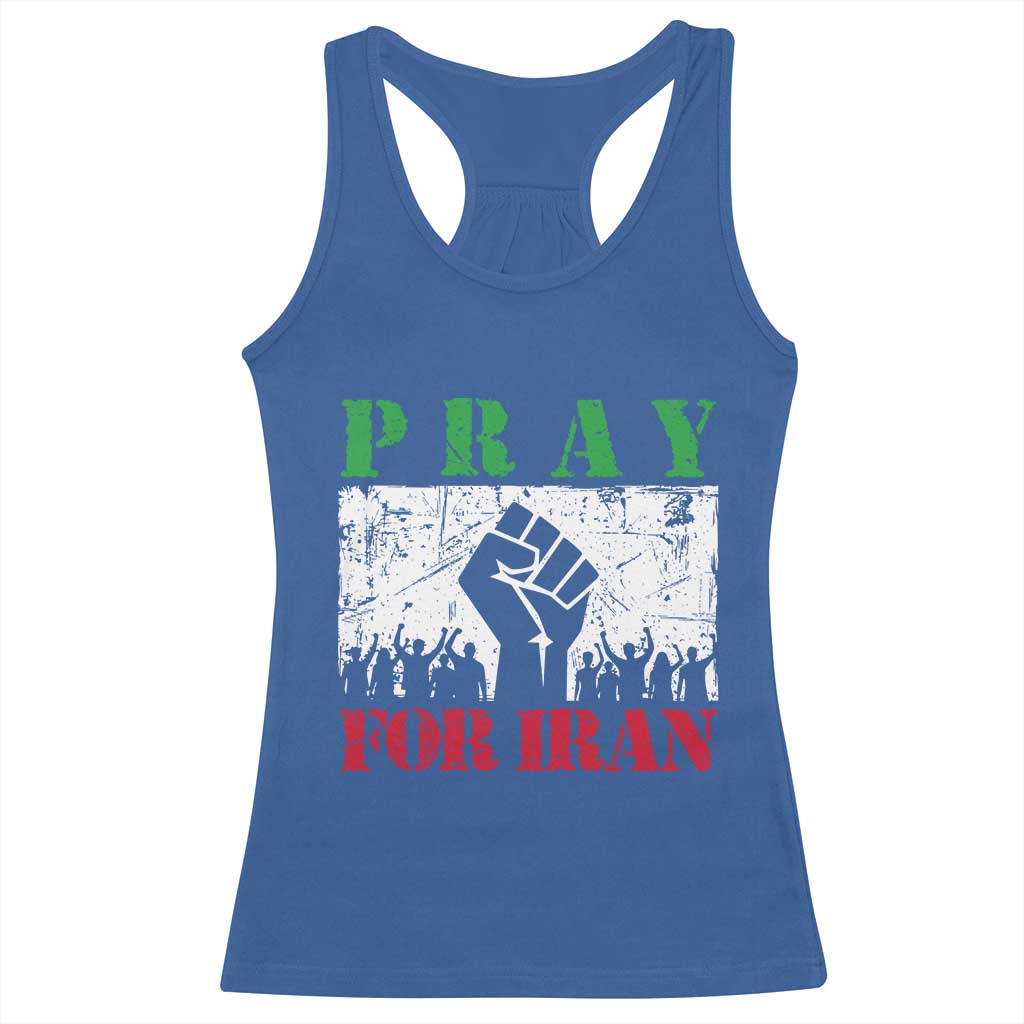 Pray For Iran Racerback Tank Top Support Iranian People Peace TS12 Royal Blue Print Your Wear