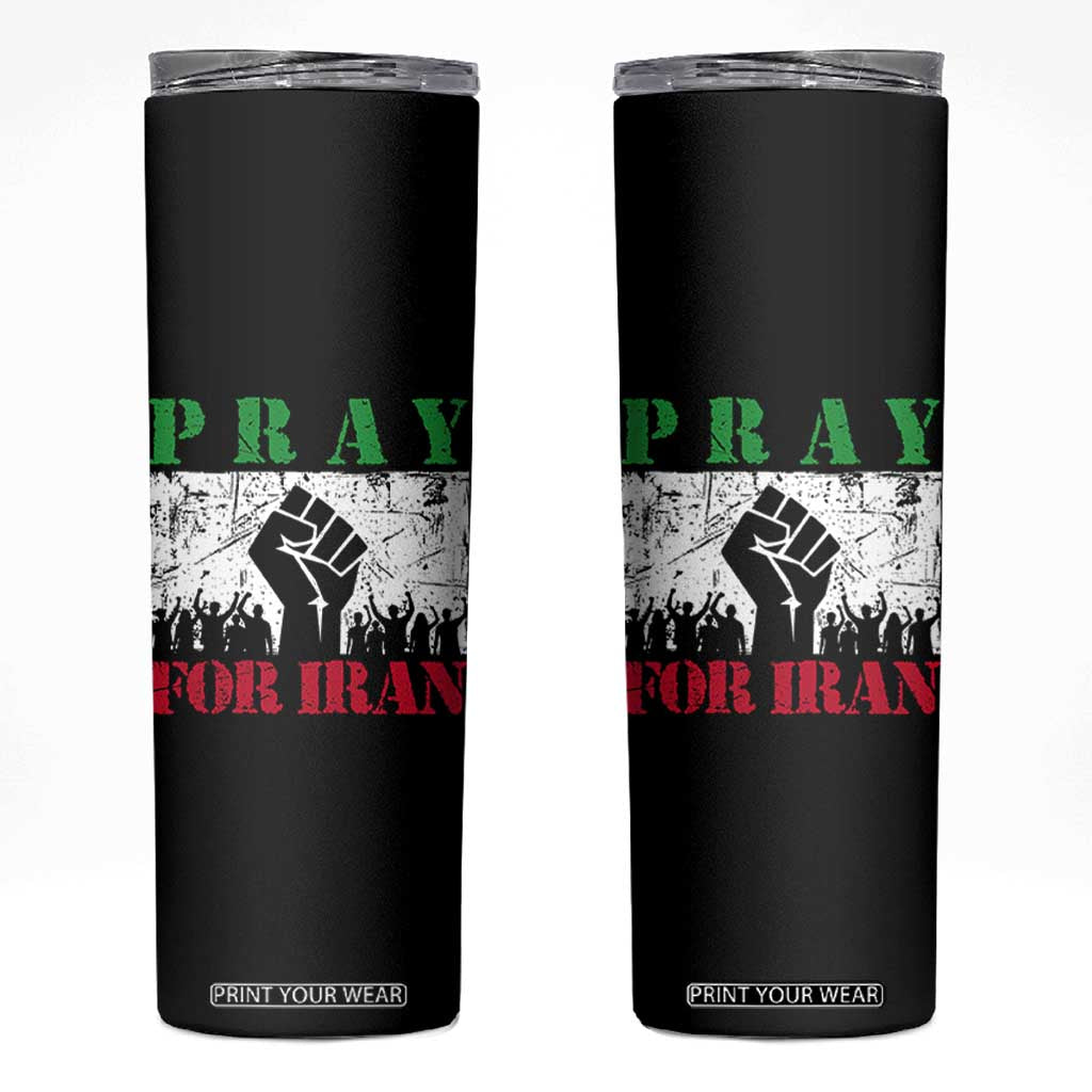 Pray For Iran Skinny Tumbler Support Iranian People Peace TS12 Black Print Your Wear